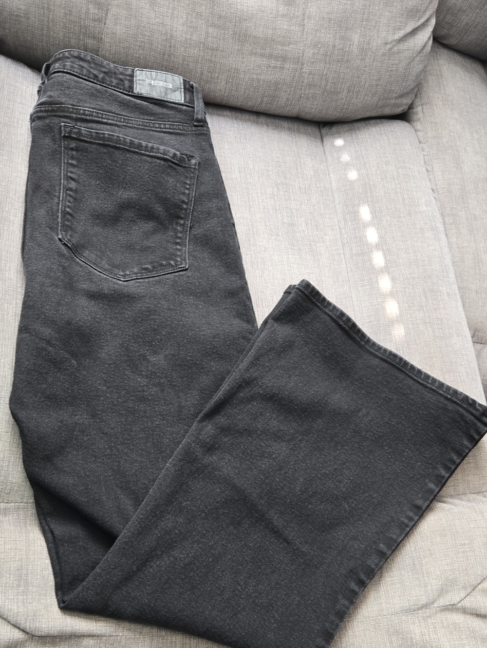 RSQ Women's Black Flare Jeans - Subtle Washed Look